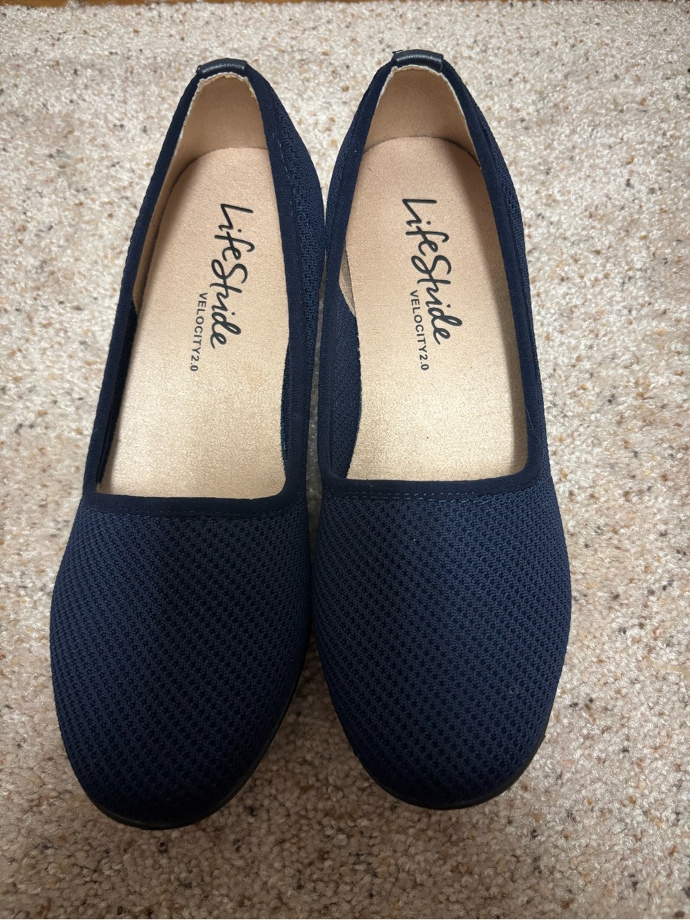 Life Stride Navy Mesh Slip-On Ballet Flats